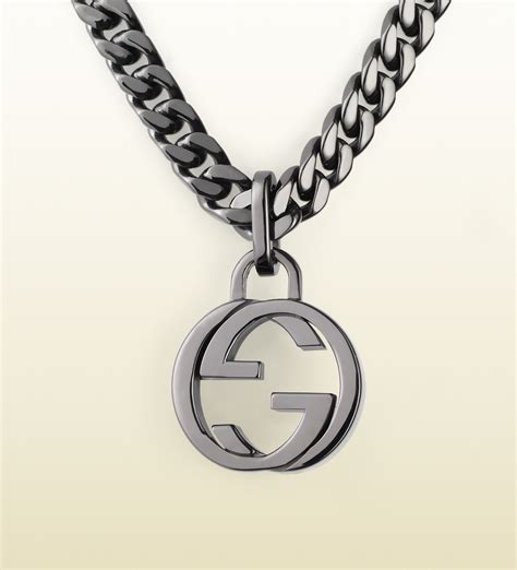 gucci sterling silver g necklace|Gucci interlocking g silver necklace.